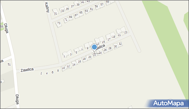 Krępa, Zawilca, 22, mapa Krępa