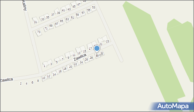 Krępa, Zawilca, 30, mapa Krępa