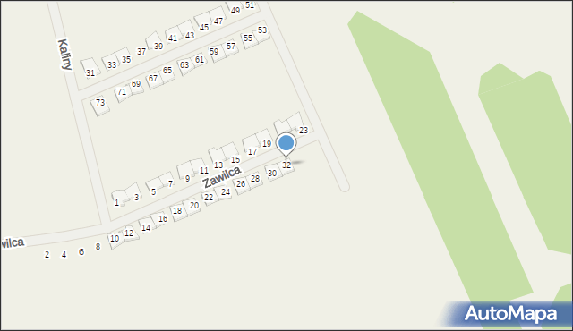 Krępa, Zawilca, 32, mapa Krępa