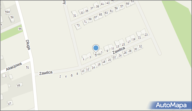 Krępa, Zawilca, 5, mapa Krępa