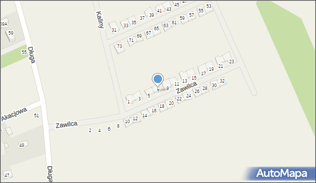 Krępa, Zawilca, 7, mapa Krępa