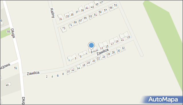 Krępa, Zawilca, 9, mapa Krępa