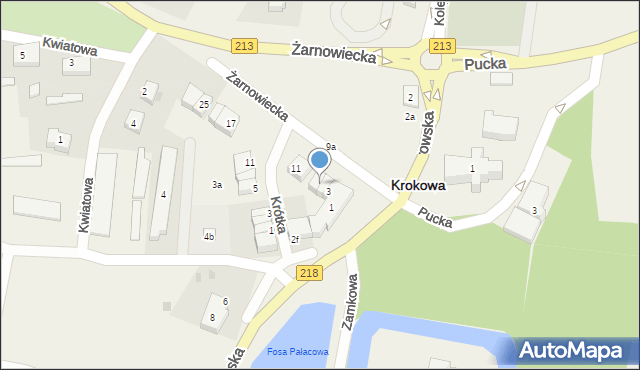 Krokowa, Żarnowiecka, 5, mapa Krokowa