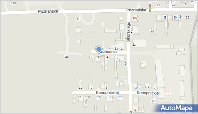 Krośniewice, Zachodnia, 6, mapa Krośniewice