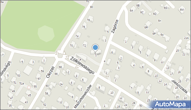 Krosno, Zagórze, 1, mapa Krosna