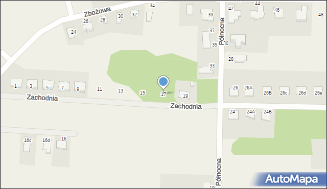 Kruszyn, Zachodnia, 17, mapa Kruszyn