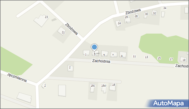 Kruszyn, Zachodnia, 3, mapa Kruszyn