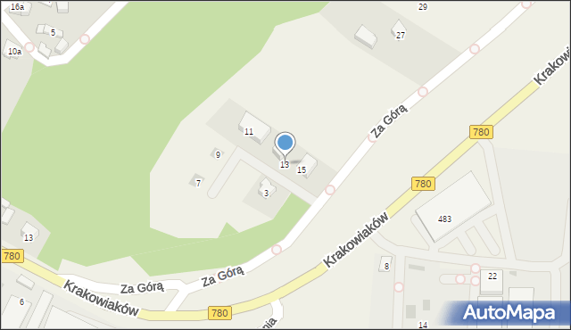 Kryspinów, Za Górą, 13, mapa Kryspinów