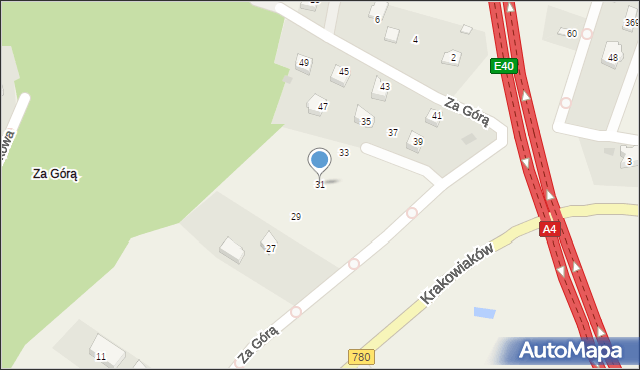 Kryspinów, Za Górą, 31, mapa Kryspinów