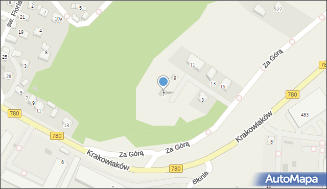 Kryspinów, Za Górą, 7, mapa Kryspinów