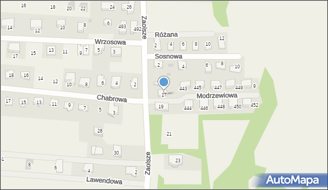 Kryspinów, Zaolsze, 17, mapa Kryspinów