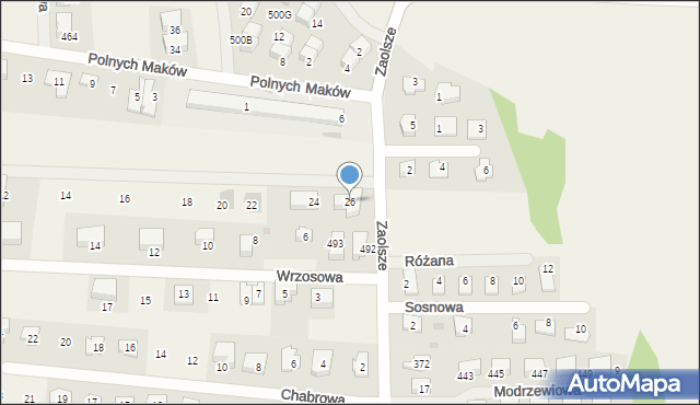 Kryspinów, Zaolsze, 26, mapa Kryspinów