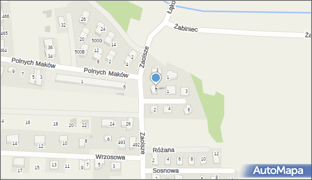 Kryspinów, Zaolsze, 5, mapa Kryspinów