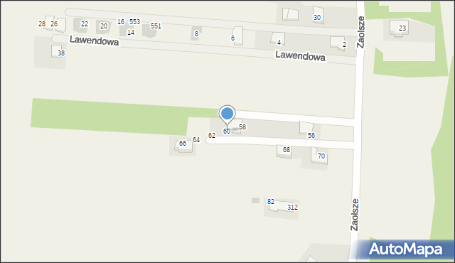 Kryspinów, Zaolsze, 60, mapa Kryspinów