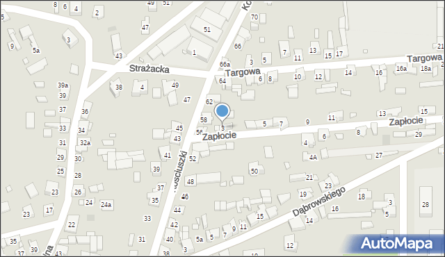 Krzepice, Zapłocie, 3, mapa Krzepice