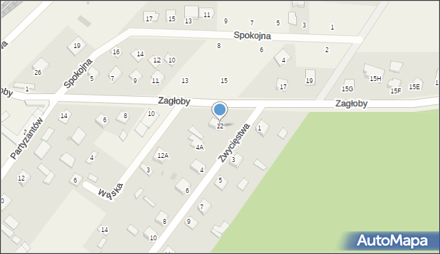 Krzywda, Zagłoby Jana Onufrego, 12, mapa Krzywda