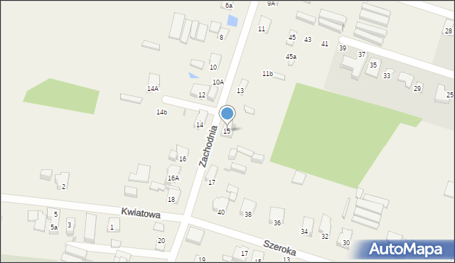 Ksawerów, Zachodnia, 15, mapa Ksawerów