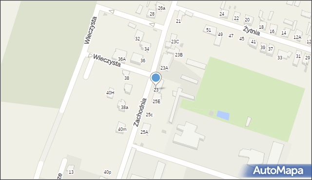 Ksawerów, Zachodnia, 23, mapa Ksawerów