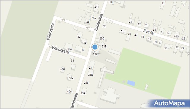Ksawerów, Zachodnia, 23A, mapa Ksawerów