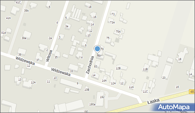 Ksawerów, Zachodnia, 81A, mapa Ksawerów