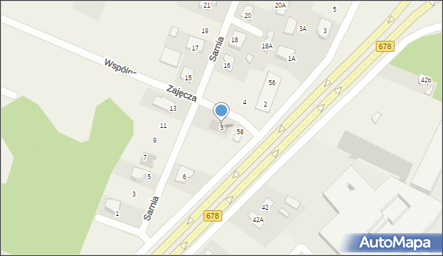 Księżyno, Zajęcza, 3, mapa Księżyno