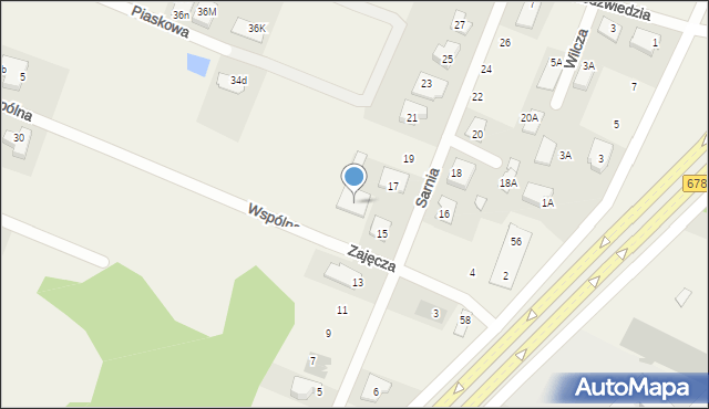 Księżyno, Zajęcza, 8, mapa Księżyno