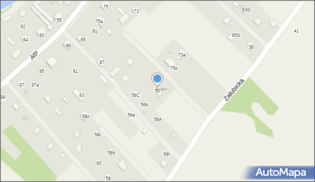 Kuligów, Załubicka, 50, mapa Kuligów