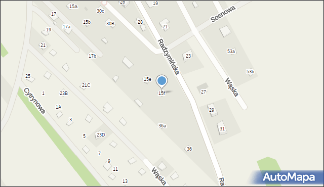 Kuligów, Zapólna, 15f, mapa Kuligów
