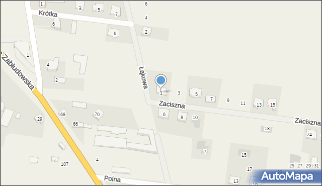 Kuriany, Zaciszna, 1, mapa Kuriany