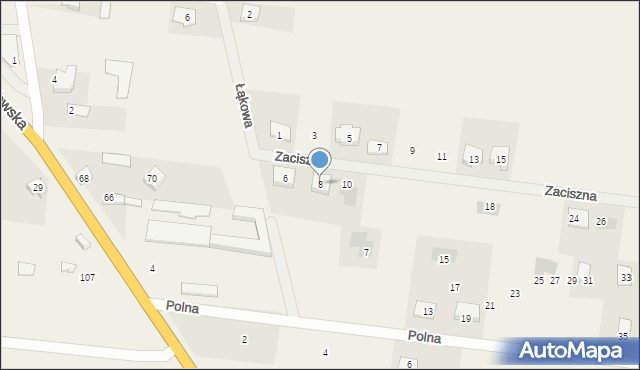 Kuriany, Zaciszna, 8, mapa Kuriany