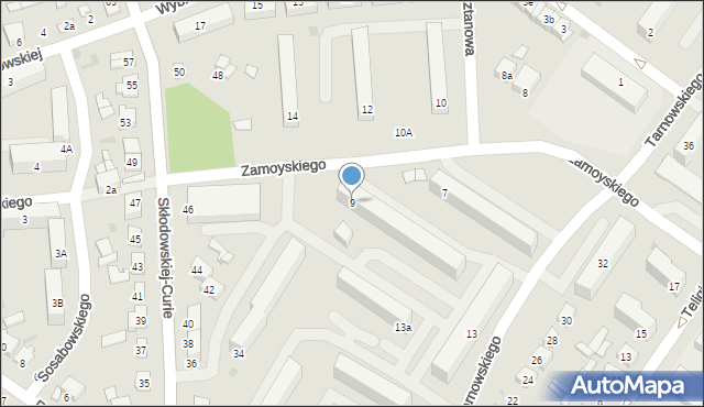 Kutno, Zamoyskiego Andrzeja, kanc., 9, mapa Kutno