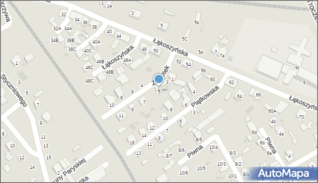 Kutno, Zapłotek, 5, mapa Kutno