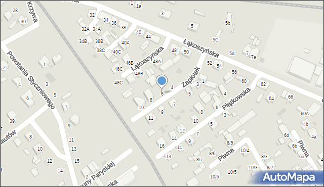 Kutno, Zapłotek, 6, mapa Kutno