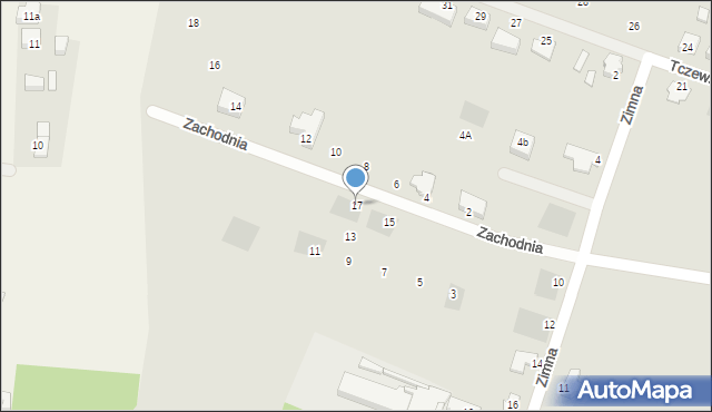 Kwidzyn, Zachodnia, 17, mapa Kwidzyn