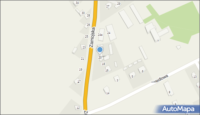 Łabunie, Zamojska, 20, mapa Łabunie