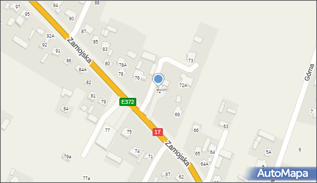 Łabunie, Zamojska, 72, mapa Łabunie