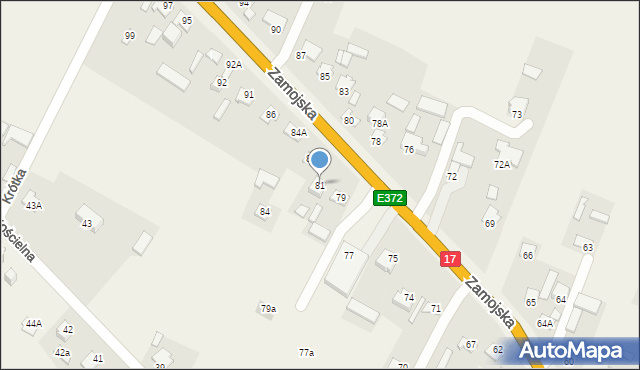 Łabunie, Zamojska, 81, mapa Łabunie