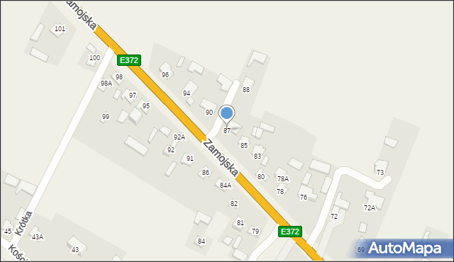 Łabunie, Zamojska, 87, mapa Łabunie