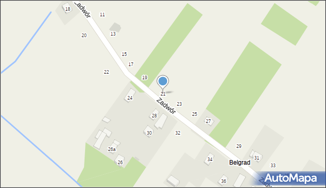 Ladzin, Zadwór, 21, mapa Ladzin
