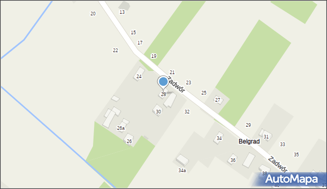 Ladzin, Zadwór, 28, mapa Ladzin
