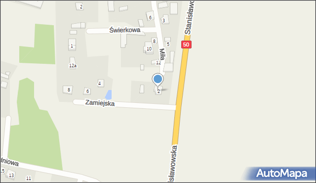 Ładzyń, Zamiejska, 2, mapa Ładzyń