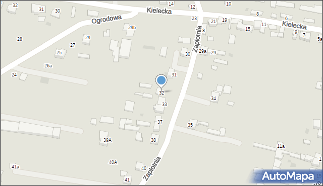 Łagów, Zapłotnia, 32, mapa Łagów