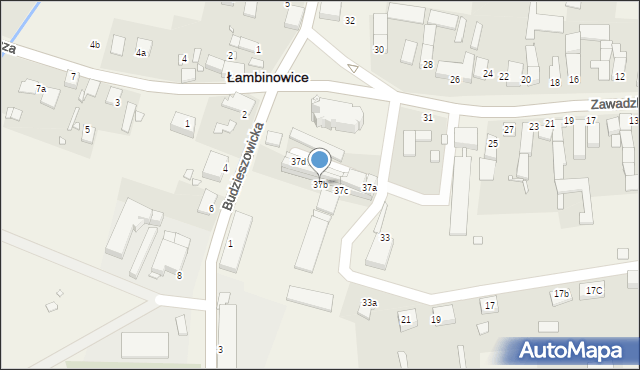 Łambinowice, Zawadzkiego Tadeusza, 37b, mapa Łambinowice