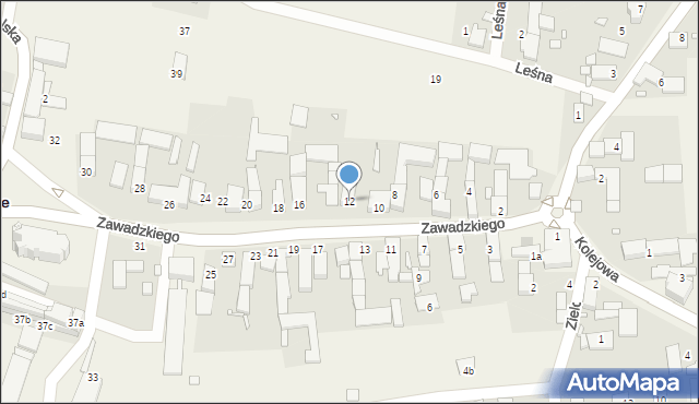 Łambinowice, Zawadzkiego-Zośki Tadeusza, 12, mapa Łambinowice
