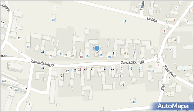 Łambinowice, Zawadzkiego-Zośki Tadeusza, 14, mapa Łambinowice