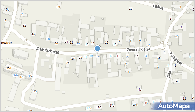 Łambinowice, Zawadzkiego-Zośki Tadeusza, 17, mapa Łambinowice