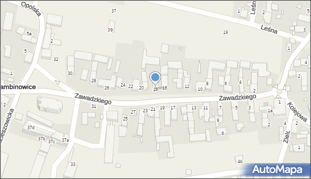 Łambinowice, Zawadzkiego-Zośki Tadeusza, 18, mapa Łambinowice