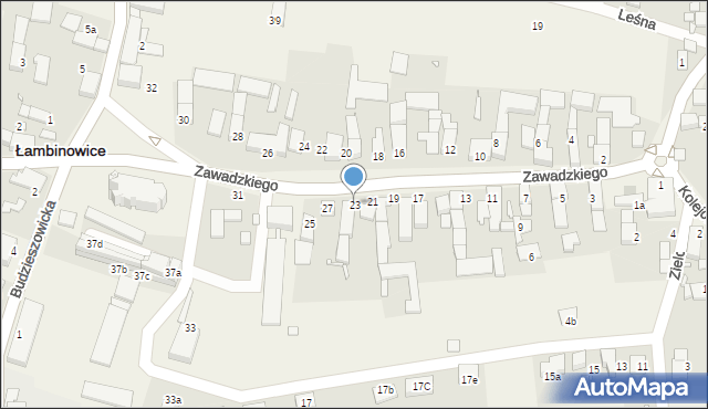 Łambinowice, Zawadzkiego-Zośki Tadeusza, 23, mapa Łambinowice