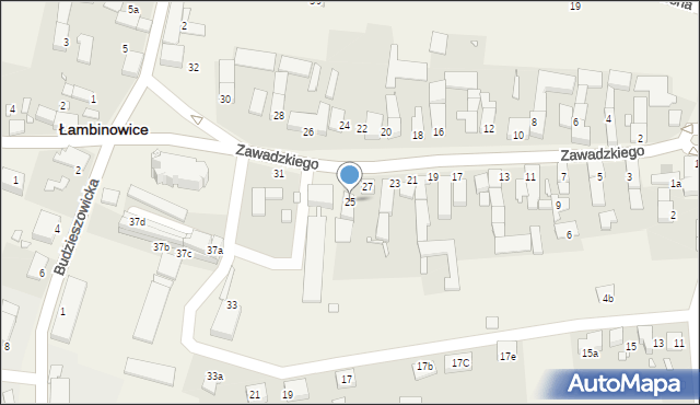 Łambinowice, Zawadzkiego-Zośki Tadeusza, 25, mapa Łambinowice