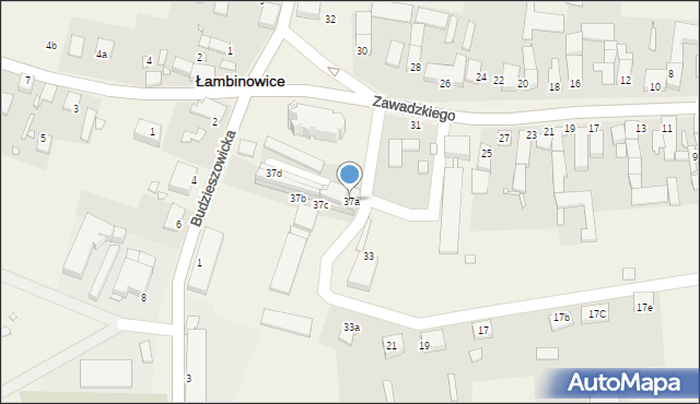 Łambinowice, Zawadzkiego-Zośki Tadeusza, 37a, mapa Łambinowice